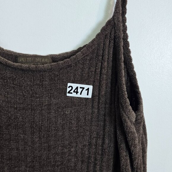 Barefoot Dreams CozyChic Ultra Lite Ribbed Tank Brown Java Medium NWOT - Picture 7 of 9
